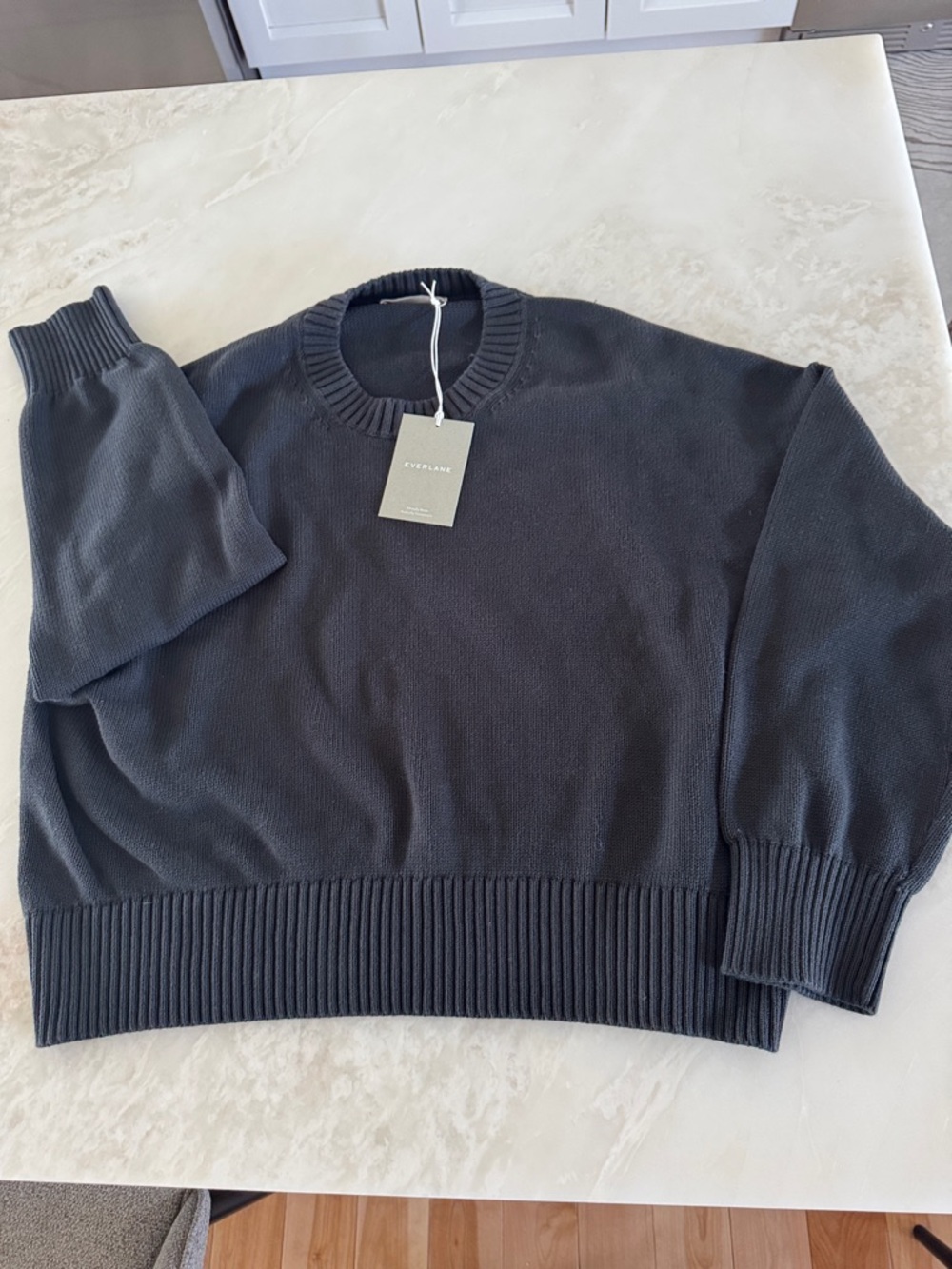Everlane Woman Crewneck Sweater in washed black